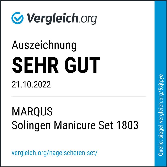 Набір для манікюру Solingen marQus: 7 предметів у шкіряному етиумі. Якісний сталевий набір для манікюру для жінок та чоловіків.