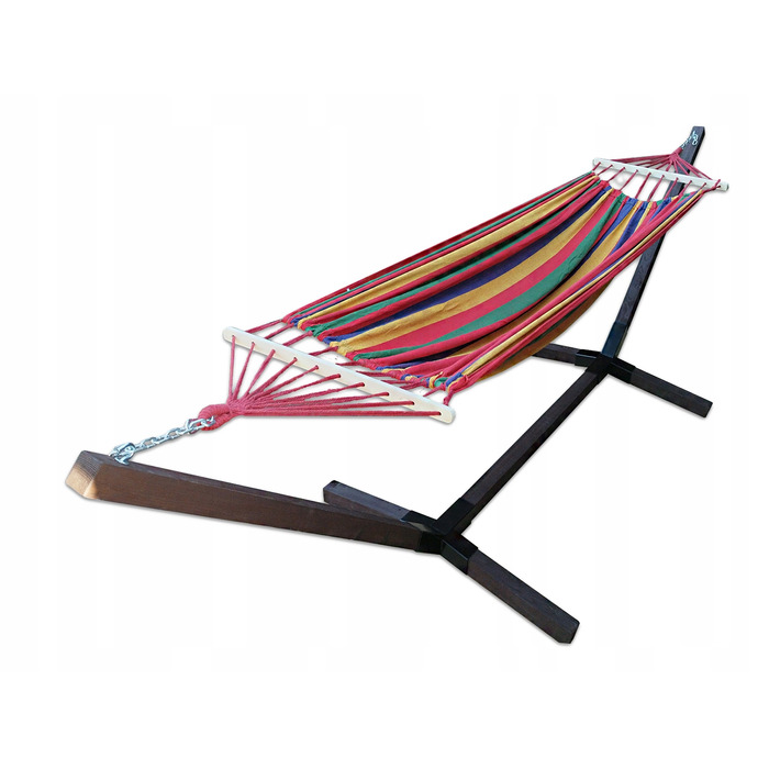 Гамак з стійкою Comfort Zone, коричневий, навантаження до 200 кг, 330 x 150 см