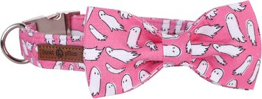Елегантний нашийник Lionet Paws для собак з краваткою, бавовна, зручний, з металевим замком, розмір 40-66 см, Ghost