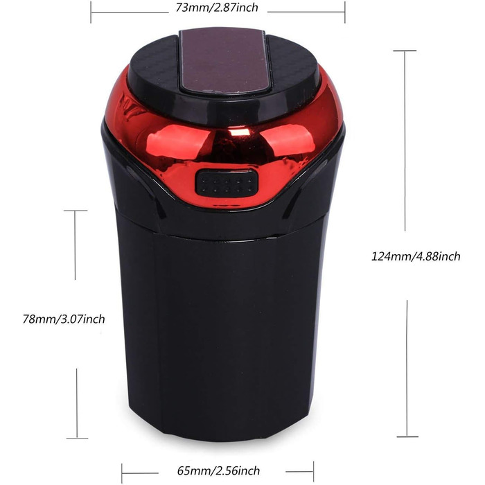 Попільничка для авто з LED-підсвіткою, з кришкою – для автомобіля, дому, офісу
