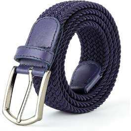 Плетений пояс з еластичного полотна для чоловіків, жінок та юніорів, багатокольоровий, блакитний, 70/75 см, розмір S