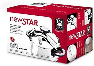 Скороварка Bra New Star 4.5 л, нержавіюча сталь, з ручкою, швидке приготування