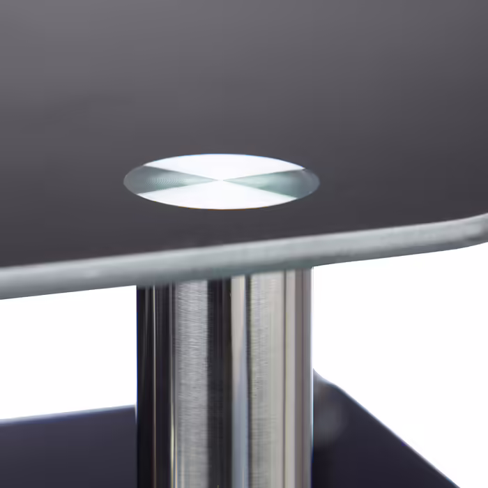 Relaxdays TV Table Black Glass