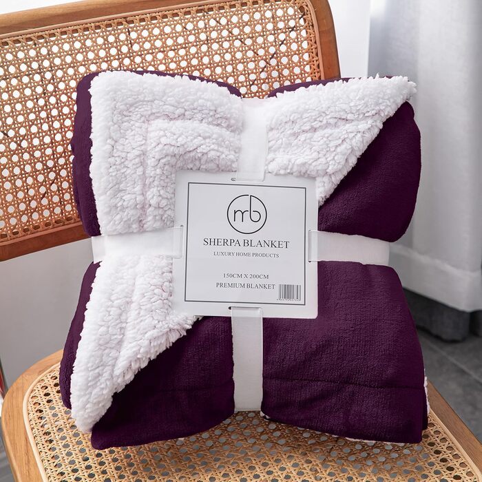 Плед Mixibaby для дому, теплий та м'який, 150 x 200 см, фіолетовий