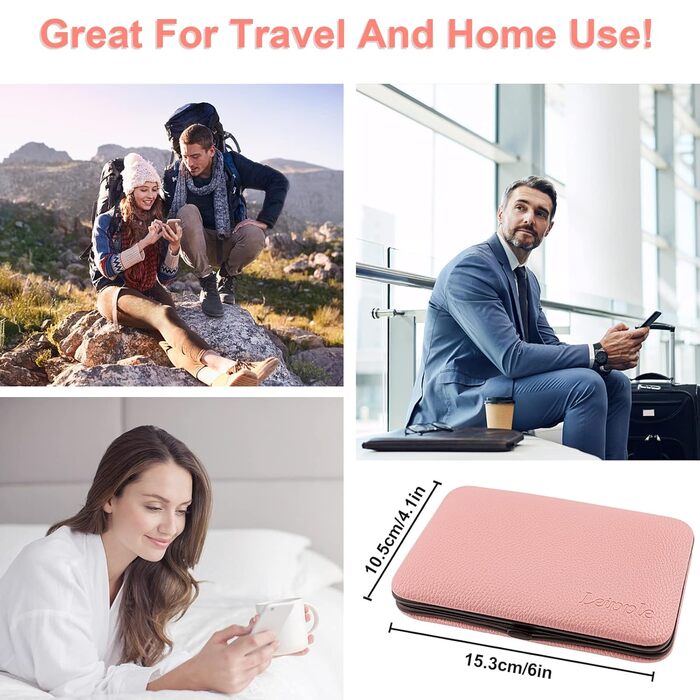 Набір для манікюру та педикюру Leipple: професійний набір з 18 предметів з нержавіючої сталі + шкіряна сумочка (рожевий)