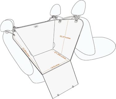 Waterproof & Scratch-Resistant Dog Seat Cover for Car Back Seat - Non-Slip & Side Protection Hammock for Small, Medium & Large Dogs - Single Seat