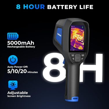TOPDON TC004 Міні тепловізор, 240x240 IR-роздільна здатність, ручний тепловізійний прилад, 15 годин роботи від акумулятора, частота оновлення 25 Гц, діапазон температур -20℃ до 450℃, високий/низький температурний тригер (чорний)