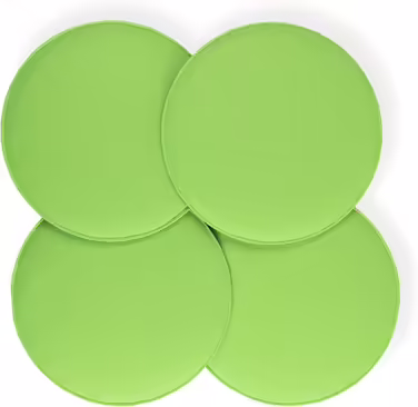 sunnypillow 4-Piece Chair Cushions Made of Felt, Round Cushions Ø 36cm | Seat Cushion for Bench and Chair | Indoor/Outdoor | Chair Cushions Felt Cushions Fur | Green