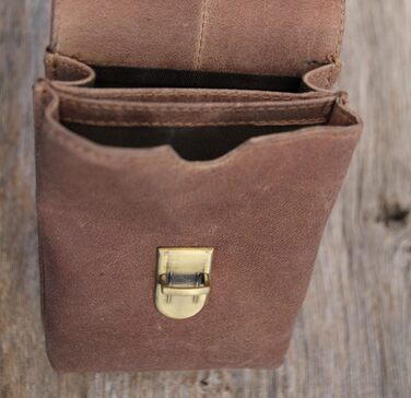 Genuine Leather Belt Pouch 'Bobby' - Large Hip Bag for Women and Men – Retro Medieval/Viking/Hiking Bag (Brown)