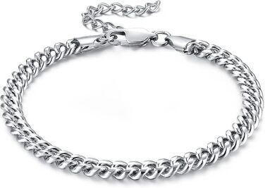 Чоловічий браслет Cassieca з нержавіючої сталі, панцерна/кубинська ланцюгова браслет, 5 мм/9 мм, 17/21/23 см, хіп-хоп, реперський стиль, модні прикраси, подарунок у коробці