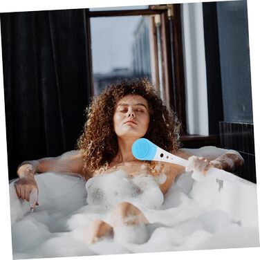 Minkissy 1-Piece Bath Brush Body Cleaning Brush Rotating Exfoliating Brush Facial Washing Brush Massage Brush Electric Shower Brush Massage Brush for the Back Bath Accessories Abs Blue (43X9X3CM)
