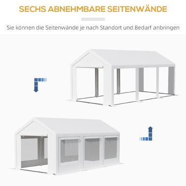 Outsunny Large Party Tent 6x3m with Removable Side Walls and Windows for Outdoor Events, Waterproof and Sturdy
