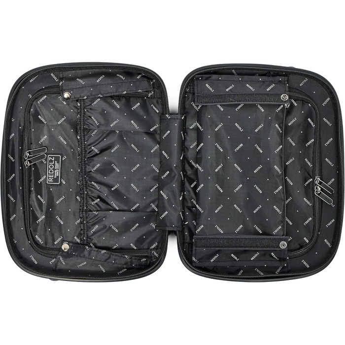 Набір валіз REDOLZ Essentials 4 шт. (S, M, L, Beauty Case) | Розширювані | Чорний металік