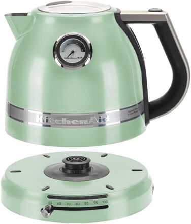 KitchenAid Kettle with Temperature Setting from 50 to 100°C | Tea Kettle with Temperature Indicator and Scale Filter 1.5L | Electric 2400 Watt | Stainless Steel | Pistachio 1.5 Liter Pistachio