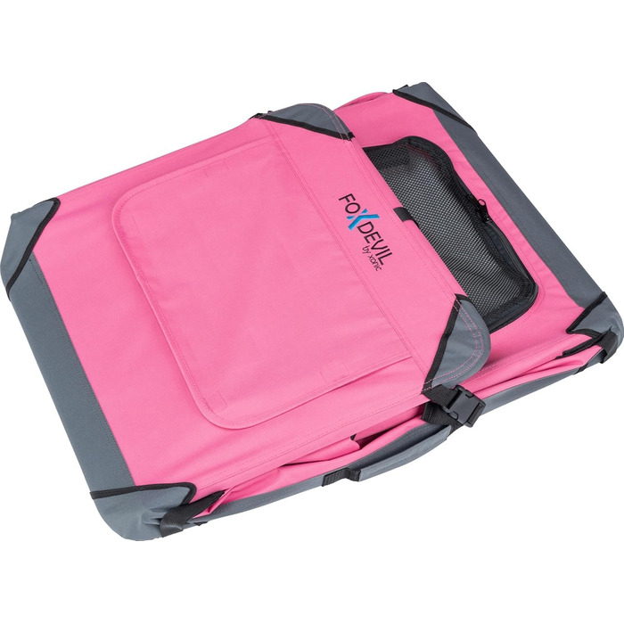 Foxdevil® Складана переноска для собак та котів середніх порід – переноска для тварин у машину та дім (світло-рожевий, M)