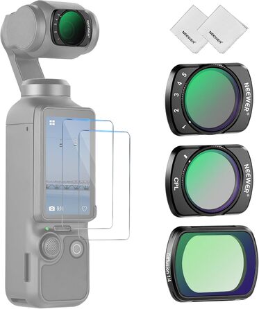 Набір фільтрів NEEWER для DJI Osmo Pocket 3: ND, CPL, Black Diffusion, UV. Захист від засвітлення та творчі ефекти. Сумісний з DJI Osmo Pocket 3.