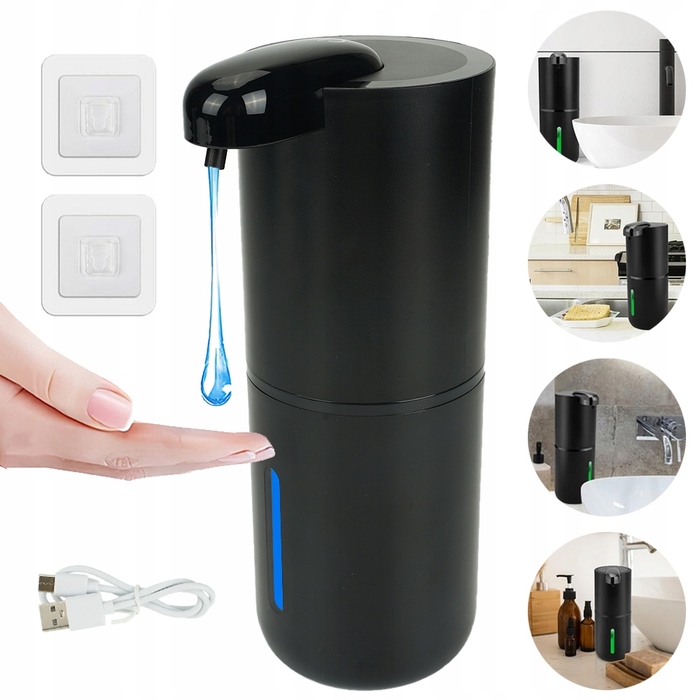 Безконтактний підлоговий дозатор для мила Bedee, 380 мл, чорний