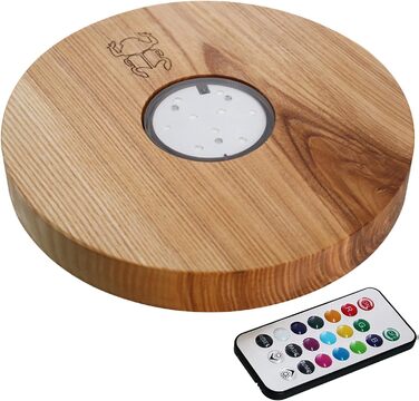 Kaya Shisha LED Coaster, with LED and Remote Control, Hookah Accessories (Ashwood, Ø 22cm)