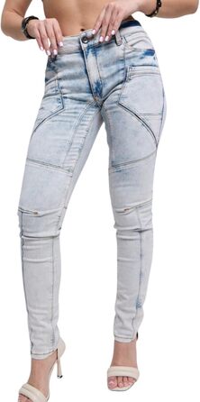 Джинси жіночі Cipo & Baxx Eisblau з ефектом потертості та дірками, розмір 28W/34L