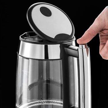 Електричний чайник Russell Hobbs Elegance з нержавіючої сталі та скла, 23380-56, 6 режимів підсмажування, підігрів, розморожування