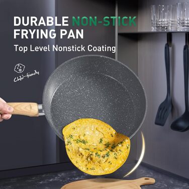 Набір кухонного посуду Kitchen Academy 12 предметів з антипригарним покриттям. Тöpfe та Pfannen для Induktion, Gasherde та Mikrowelle, сірий колір