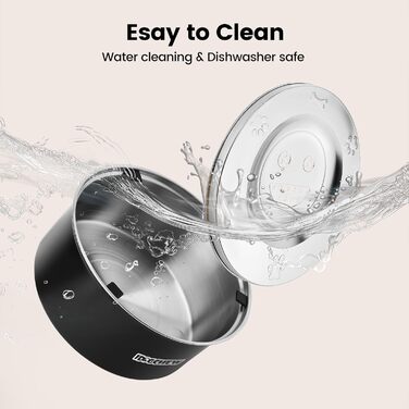 Миска для собак без облизування, нержавіюча сталь, 3L, чорна, з антиковзним дном, легко миється, для собак