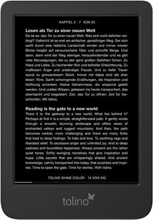 eReader Tolino Shine Color - кольоровий ридер для читання електронних книг
