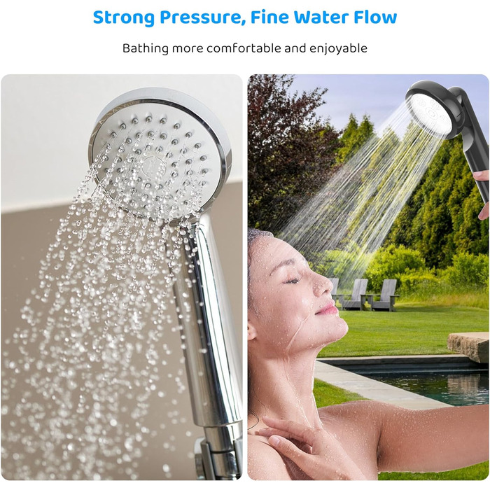 Портативна кемпінгова душ Forever Speed з акумулятором, 2м шланг для кемпінгу, саду, автомийки, пляжу, подорожей