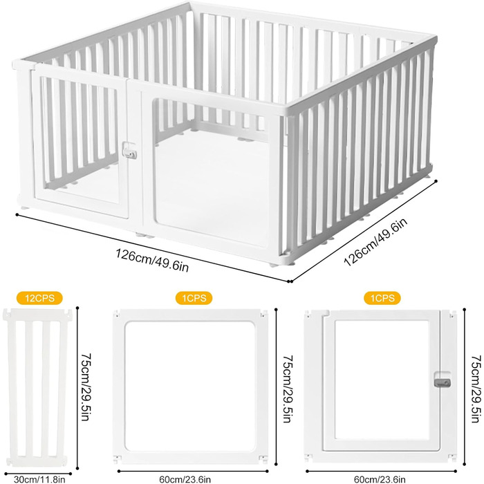 Клітка-вигул для собак та котів CEIEVER 126x126x60 см, біла