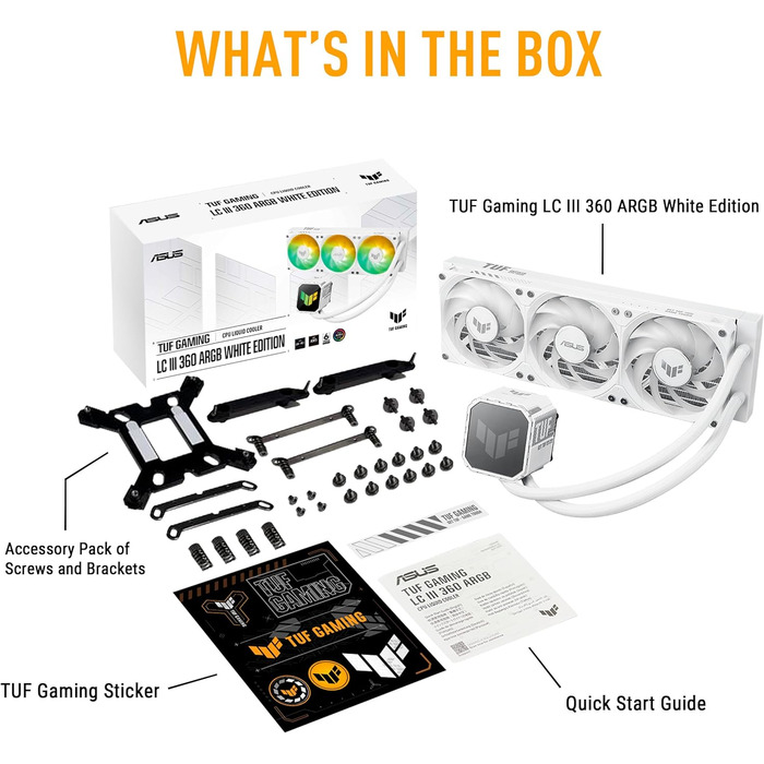 ASUS Prime LC ARGB LCD - водяне охолодження CPU з РК-дисплеєм (2.3 дюйми, помпа Asetek, 3 вентилятори ARGB, сумісність Intel LGA 1851/1700/1200/115X, AMD AM5/AM4)