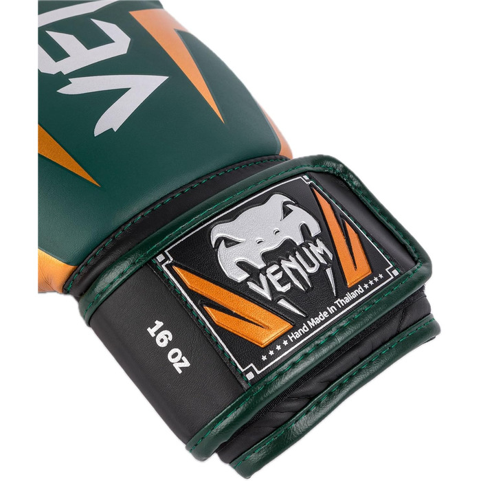 Боксерські рукавички Venum Elite (зелений/бронзовий/срібний, 10 Oz)