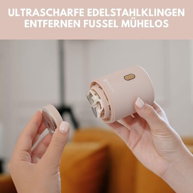 Електричний видалення ворсу з одягу - компактний та портативний пристрій для видалення ворсу з тканини, USB-зарядка, подвійний захист, рожевий (Kyoto-rosa)