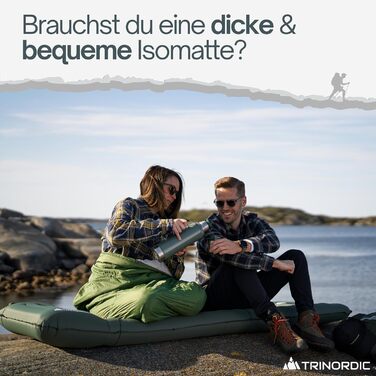 Каремат надувний екстра-товстий 12 см, ширина 70 см з помпою та подушкою для кемпінгу, туризму та велопоходів