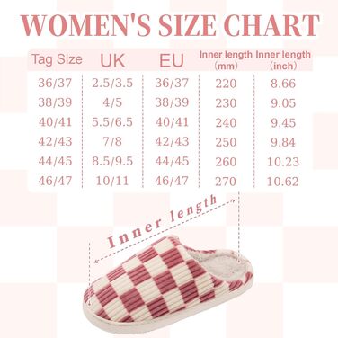 Тапочки халатні Guyarns для дому, жіночі та чоловічі, з м'якою підкладкою з плюшу, з пам'яті піни, в клітинку, з неслизькою підошвою, рожеві, 38/39 EU
