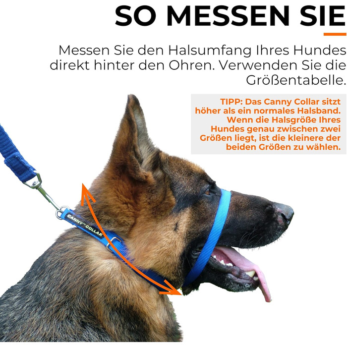 Нашийник-напівобруч Canny Collar для собак – проти ривка | Безпечний та ефективний контроль | Тренувальний аксесуар для спокійних прогулянок | Розмір 5, Чорний, обхват шиї 43-48 см
