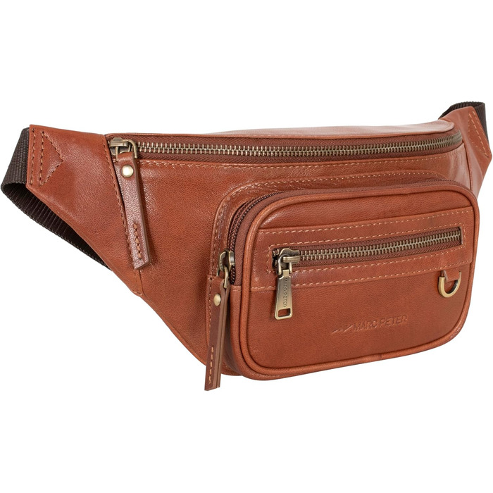 Чоловіча поясна/животна сумка Marc Peter® Varadero з натуральної шкіри Наппа | Сумка на пояс/через плече | Vintage коричневий
