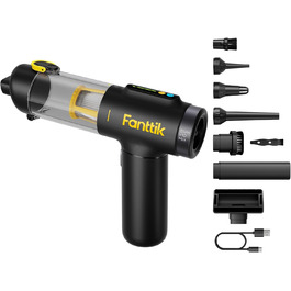 Бездротовий пилосос Fanttik Slim V10 Mix 4-в-1: ручний, для авто, офісу, клавіатур, LED-дисплей, 16 kPa, міні-пилосос