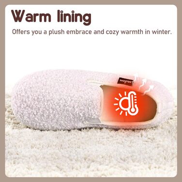 Тапочки жіночі зимові теплі з піною Memory Foam та антиковзною підошвою, 38/39 EU, білі