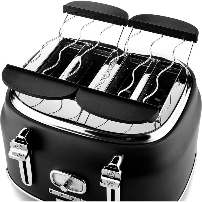 Набір Westinghouse Retroline: тостер та чайник, чорний (1.7 л, фільтр від накипу, захист від перегріву)