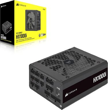 Блок живлення Corsair HX1000i 1000W ATX 3.1 PCIe 5.1, 80 Plus Platinum, повністю модульний, низький рівень шуму, iCUE, чорний