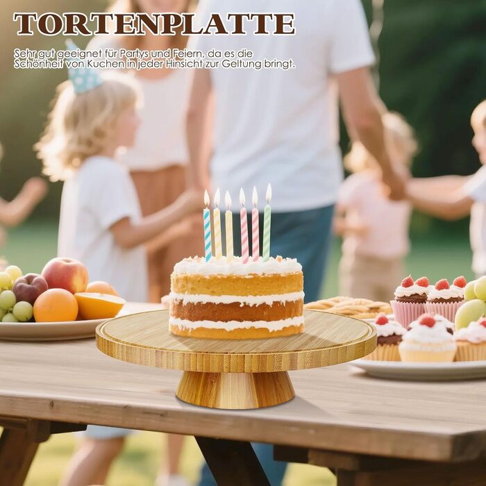 Підставка для тортів з кришкою, 6-в-1, дерев'яна, багатофункціональна. Ідеальна для декорування та подачі тортів.