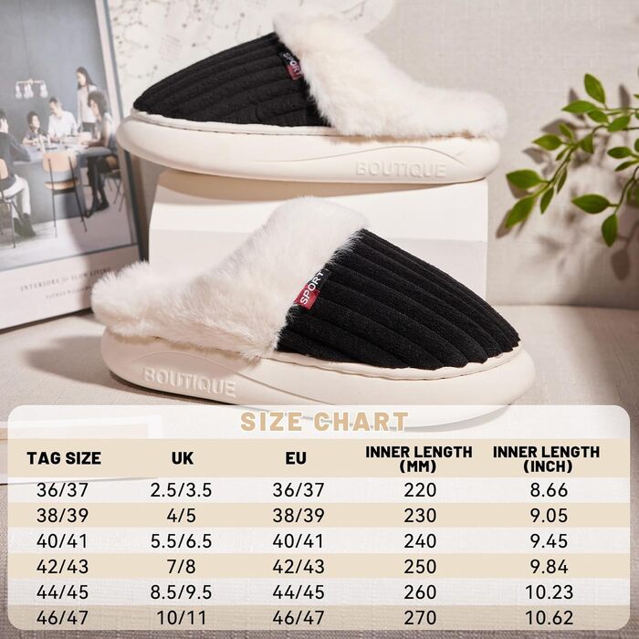 Зимові плюшеві тапочки Guyarns для жінок та чоловіків з Memory Foam, кордов'янта, неслизька підошва, комфортні домашні тапочки, підходять для дому та вулиці, зелені (40/41 EU, чорні)