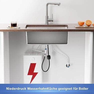 Кухонний змішувач DAYONE з висувною лійкою, нержавіюча сталь, 3 режими, 360° обертання, для кухонних мийок (15 см), матовий.