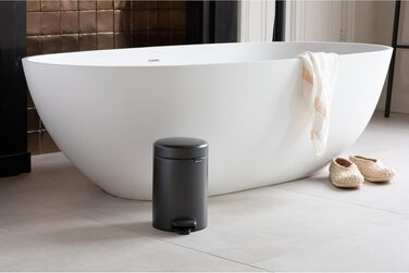 Сміттєвий відер Brabantia NewIcon для ванної кімнати з педаллю та кришкою, 3 л, сірий (Confident Grey)