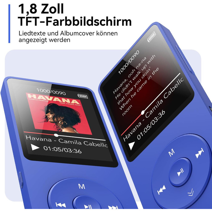 MP3 плеєр AGPTEK 32GB Bluetooth 5.3, 1.8