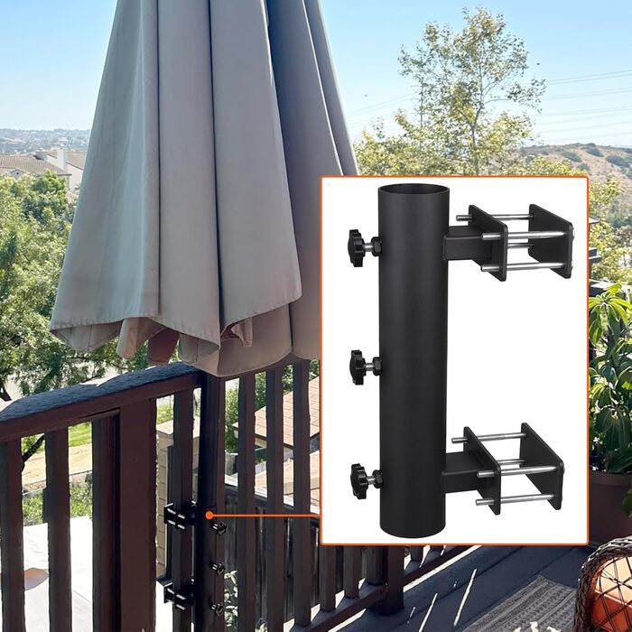 VANROUG Durable Umbrella Holder, Patio Umbrella Stand, Umbrella Stand, Bench, Buddy, Umbrella Holder, Fixed Clip, Umbrella Clamp for Deck, Railing, Beach, Courtyard, Boats, Hatches
