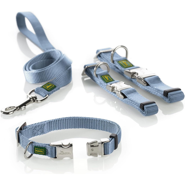 Льорочок для собак HUNTER VARIO BASIC AU-STRONG Hasung, синій (Smoke Blue), алюмінієвий замок, розмір L