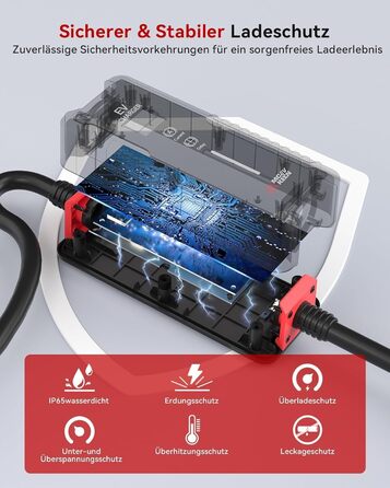 Кабель для зарядки електромобіля Type 2 Schuko 3.6 кВт, 7м, IP65, 16A, Mode 3