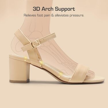 Жіночі босоніжки DREAM PAIRS на високій платформі та блочних підборах, відкритий ніс, колір нюд (40 EU, широка колодка)
