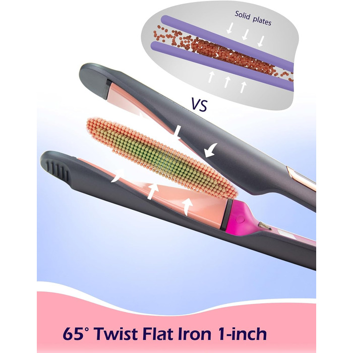 Випрямляч для волосся ANGENIL Pro Twist 2-в-1 (випрямляч та плойка) з LCD дисплеєм, регулюванням температури 130-230°C, сірий